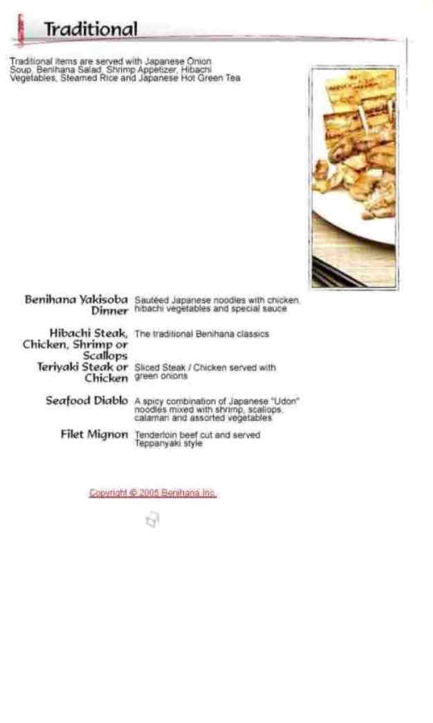 Benihana - New York, NY menu_pic
