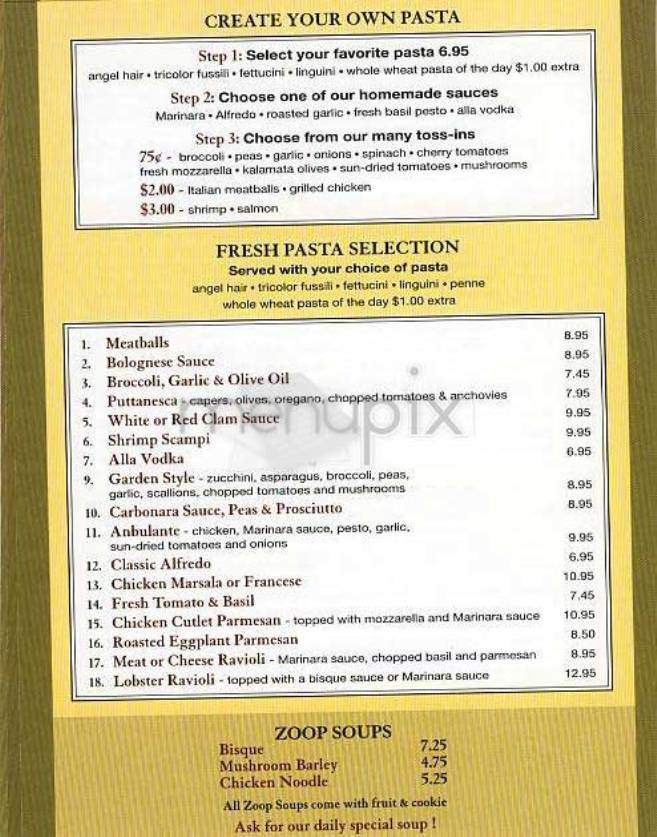 Benvenuto Cafe - New York, NY menu_pic