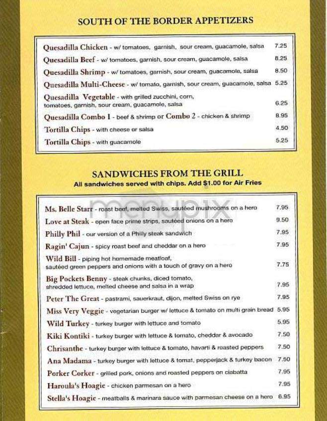 Benvenuto Cafe - New York, NY menu_pic