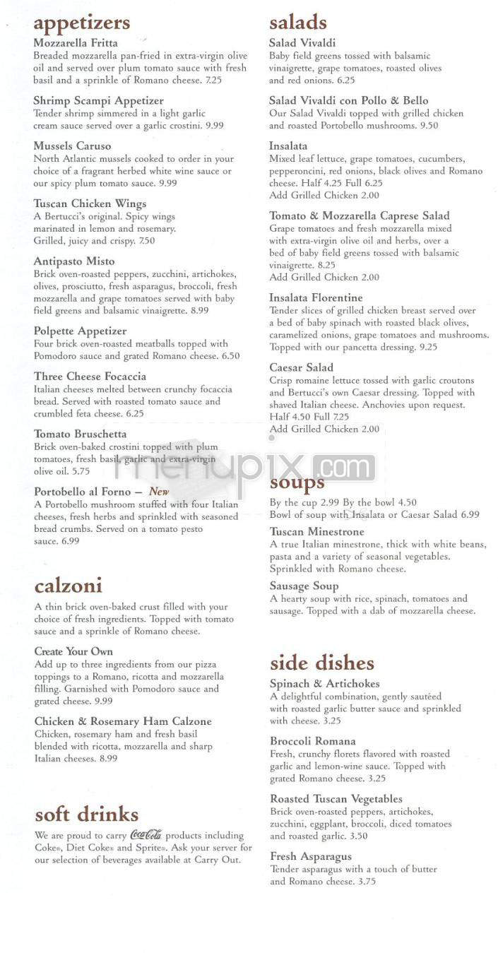 Menu of Bertucci s in Jersey City NJ 07310