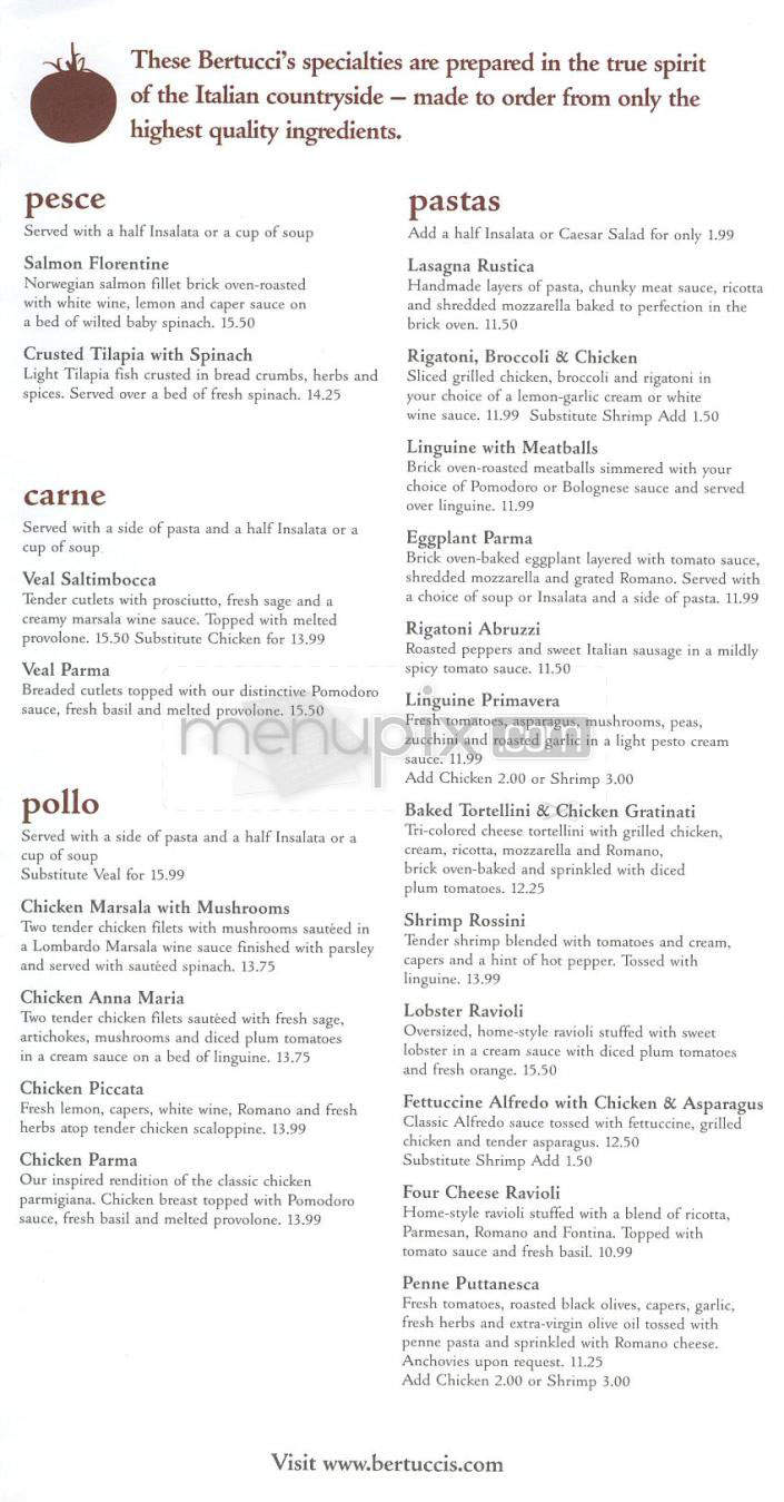 Bertucci's - Jersey City, NJ menu_pic
