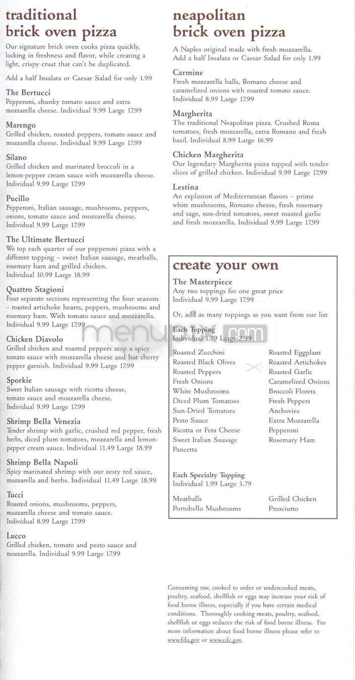 Bertucci's - Jersey City, NJ menu_pic