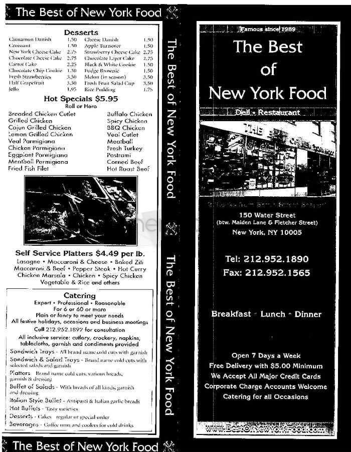 Best Of New York Food - New York, NY menu_pic