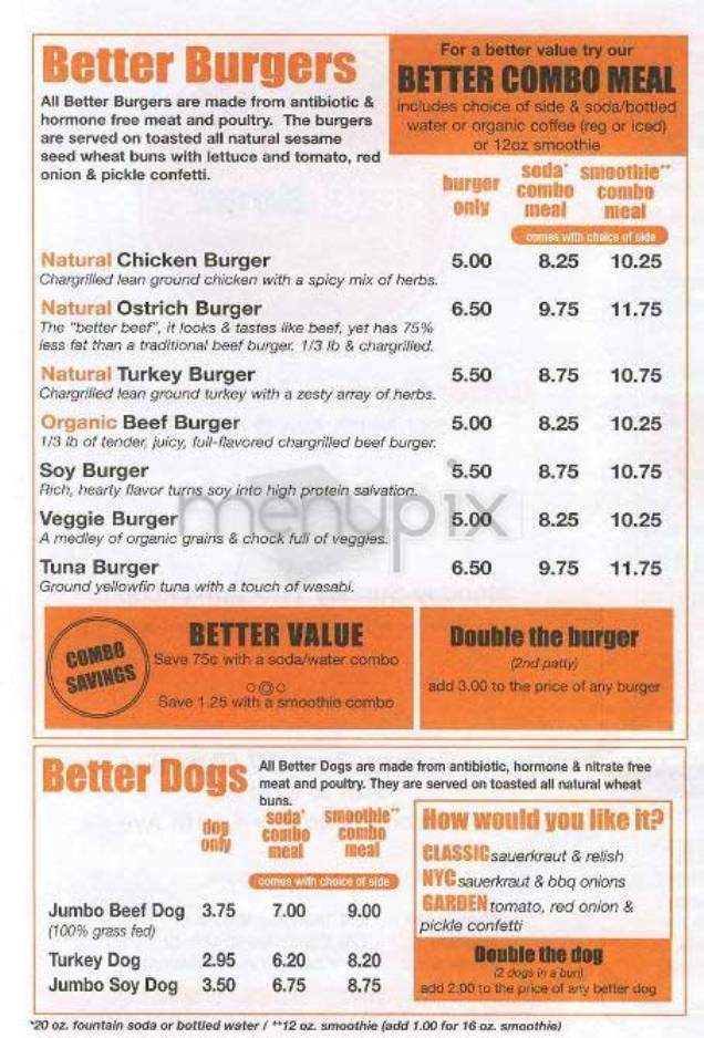 Better Burger NYC - New York, NY menu_pic