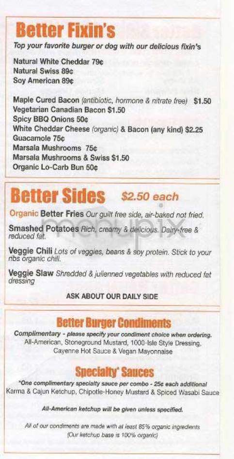 Better Burger NYC - New York, NY menu_pic