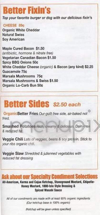 Better Burger NYC - New York, NY menu_pic