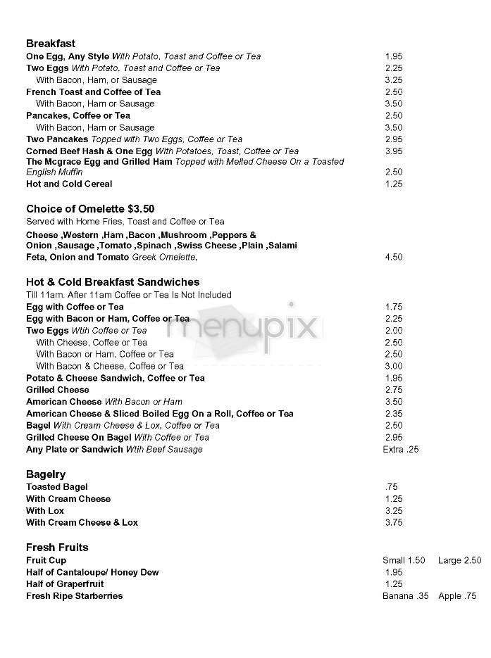 Big Apple Cafe & Deli - New York, NY menu_pic