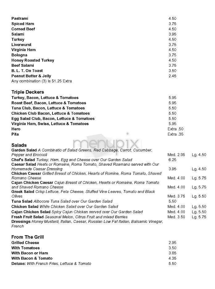 Big Apple Cafe & Deli - New York, NY menu_pic