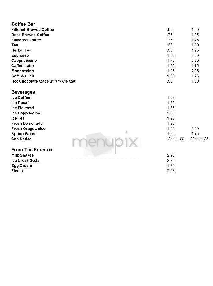 Big Apple Cafe & Deli - New York, NY menu_pic