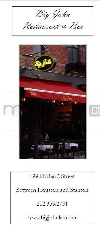 Big John - New York, NY menu_pic