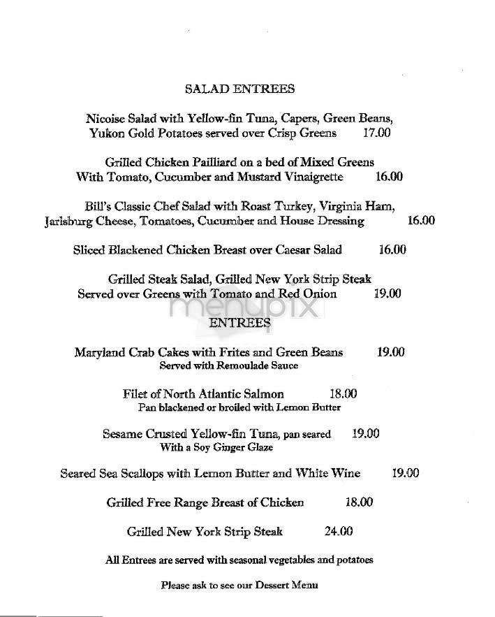 Bill's Gay Nineties - New York, NY menu_pic