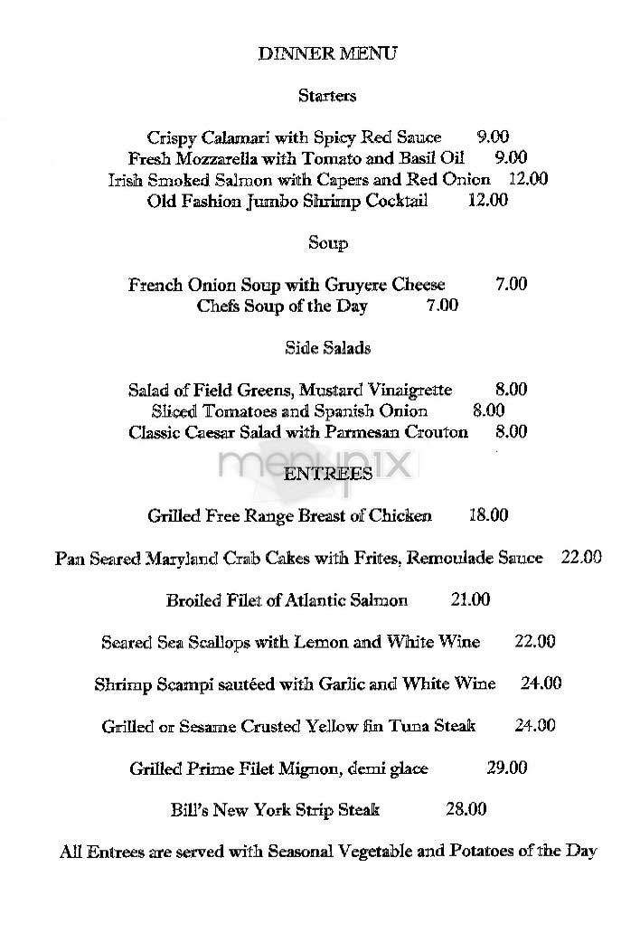 Bill's Gay Nineties - New York, NY menu_pic
