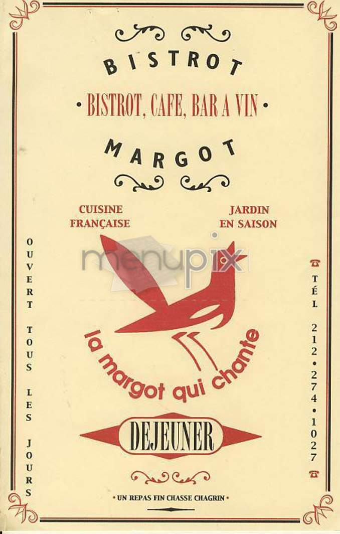 Bistrot Margot - New York, NY menu_pic