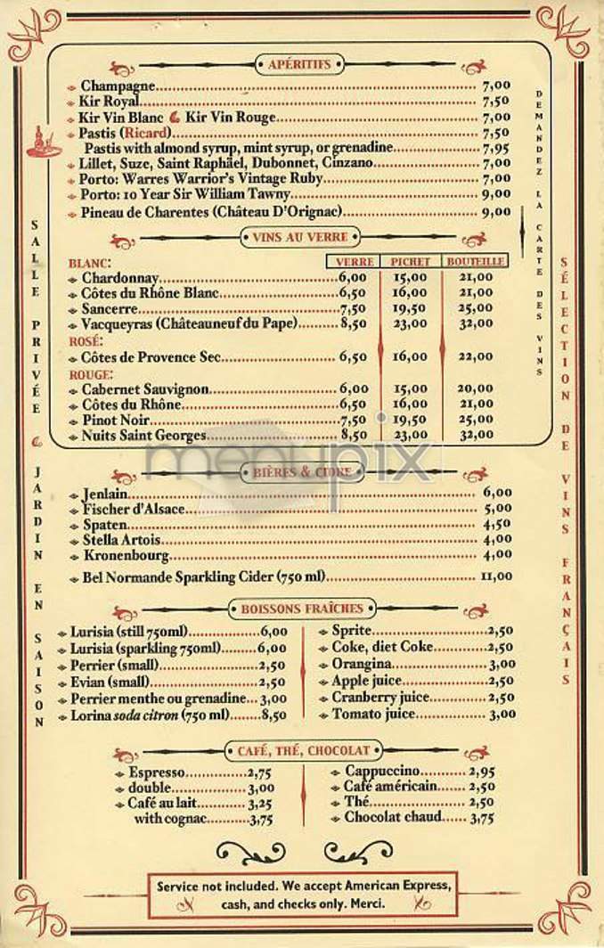 Bistrot Margot - New York, NY menu_pic