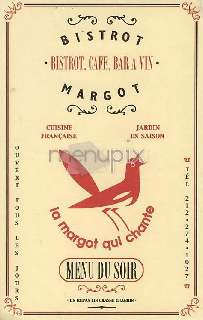 Bistrot Margot - New York, NY menu_pic