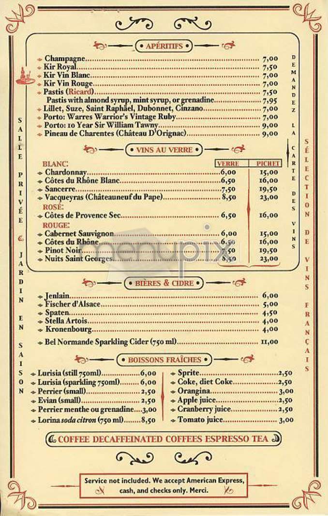 Bistrot Margot - New York, NY menu_pic