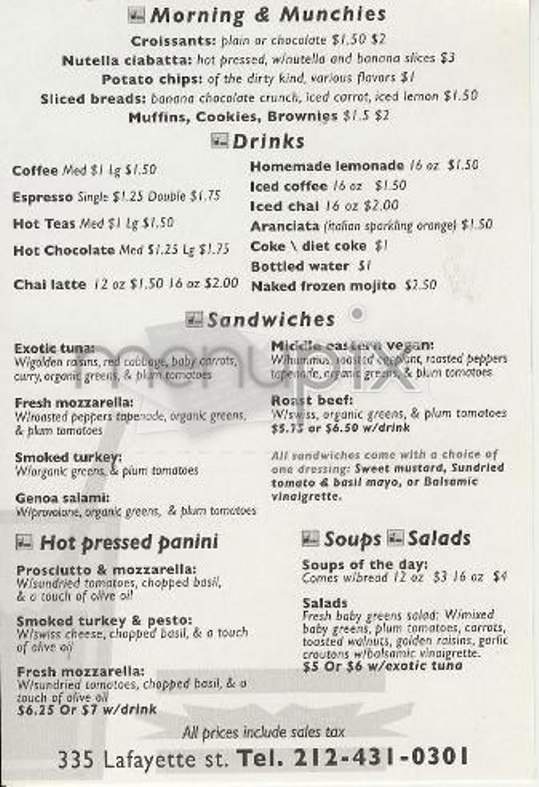 Bite - New York, NY menu_pic