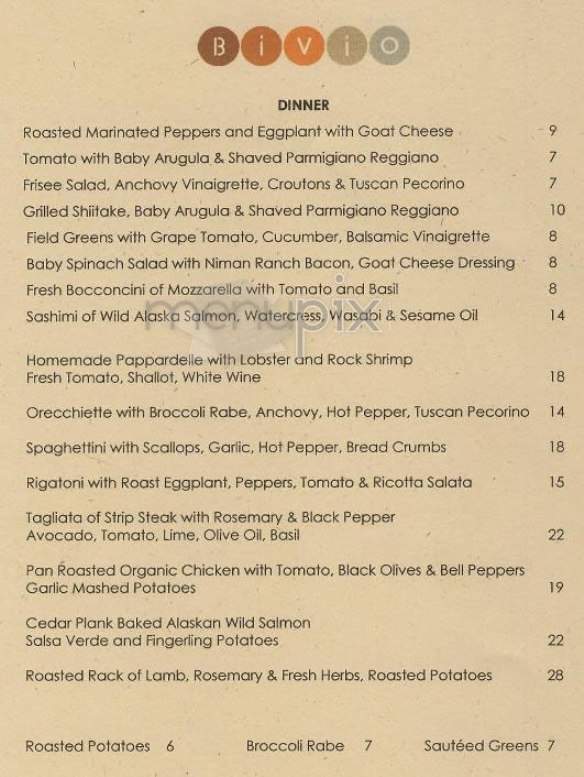 Bivio - New York, NY menu_pic
