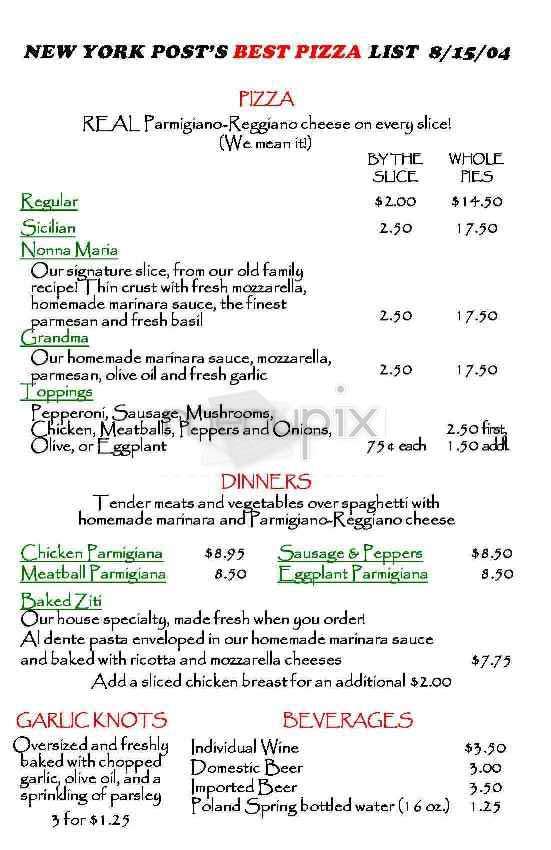 Bleecker Street Pizza - New York, NY menu_pic