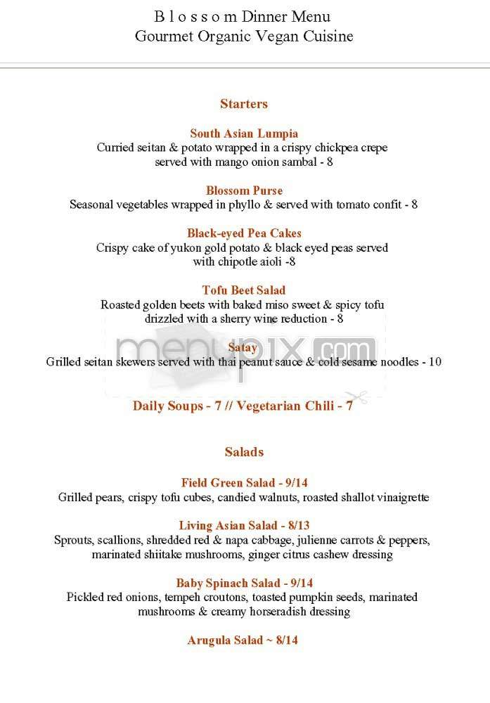 Blossom - New York, NY menu_pic