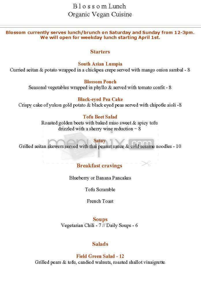 Blossom - New York, NY menu_pic