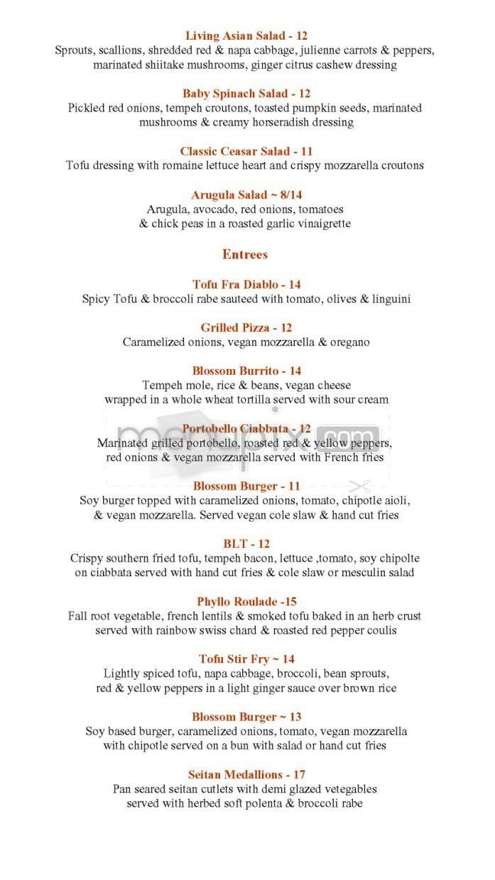 Blossom - New York, NY menu_pic