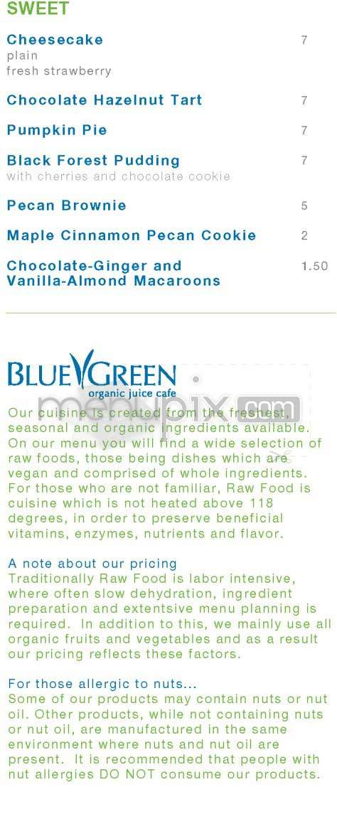 Blue-Green - New York, NY menu_pic