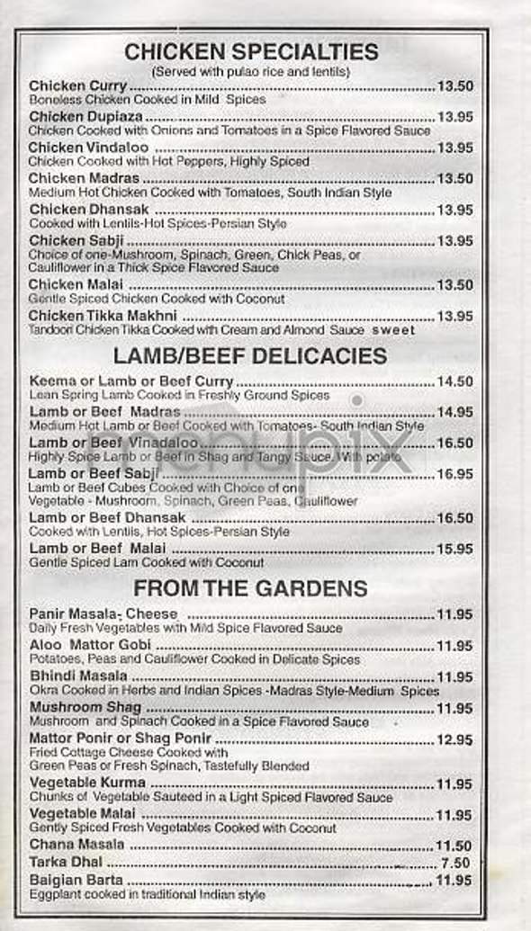 Bombay Masala - New York, NY menu_pic