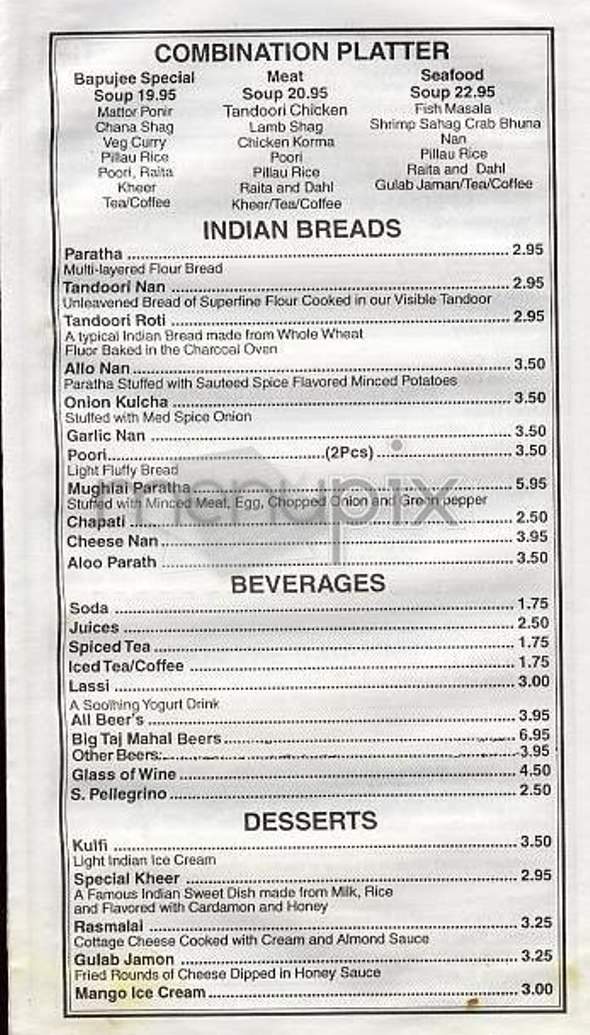 Bombay Masala - New York, NY menu_pic