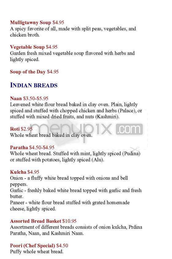 Bombay Palace - New York, NY menu_pic