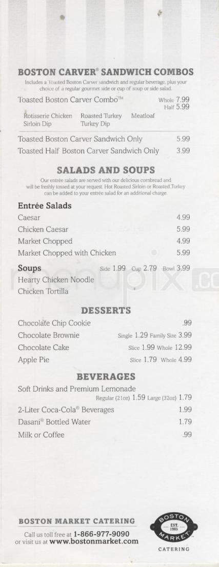 Boston Market - New York, NY menu_pic