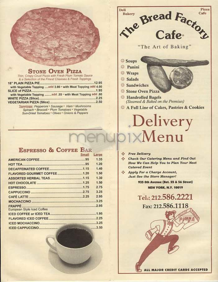 Bread Factory Cafe - New York, NY menu_pic