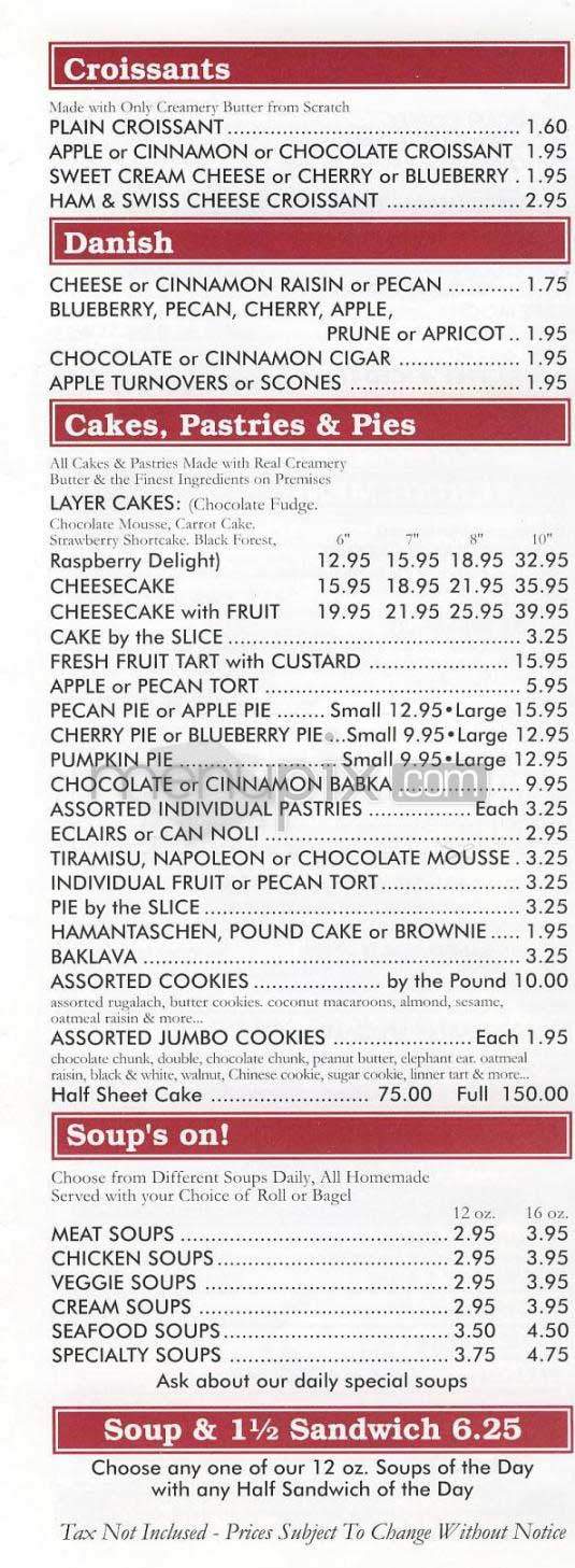 Bread and Pastry Cafe - New York, NY menu_pic