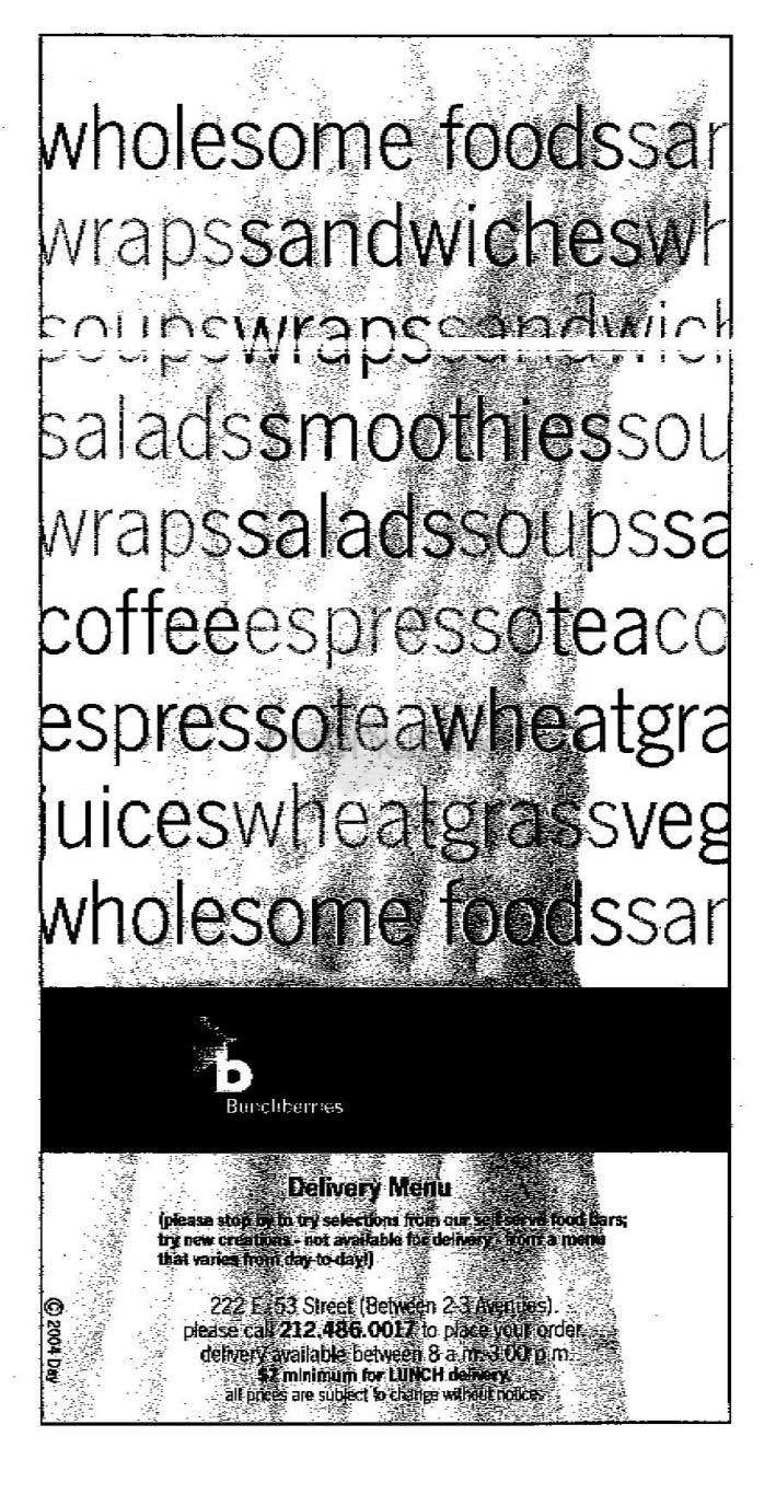 Bunchberries - New York, NY menu_pic