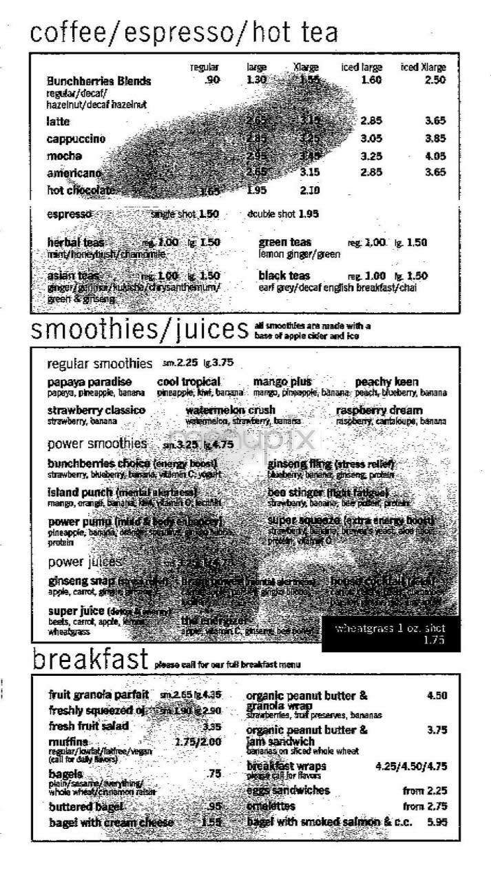 Bunchberries - New York, NY menu_pic
