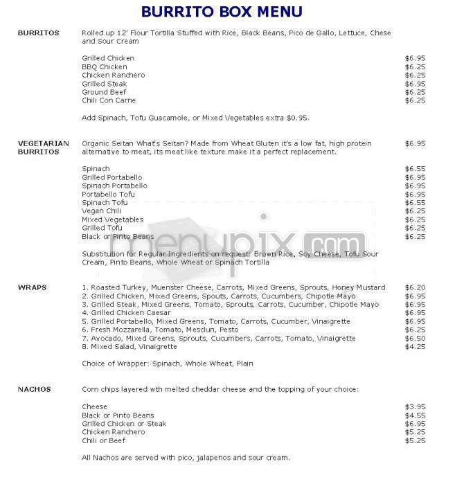 Lunch Box - Sebastopol, CA menu_pic