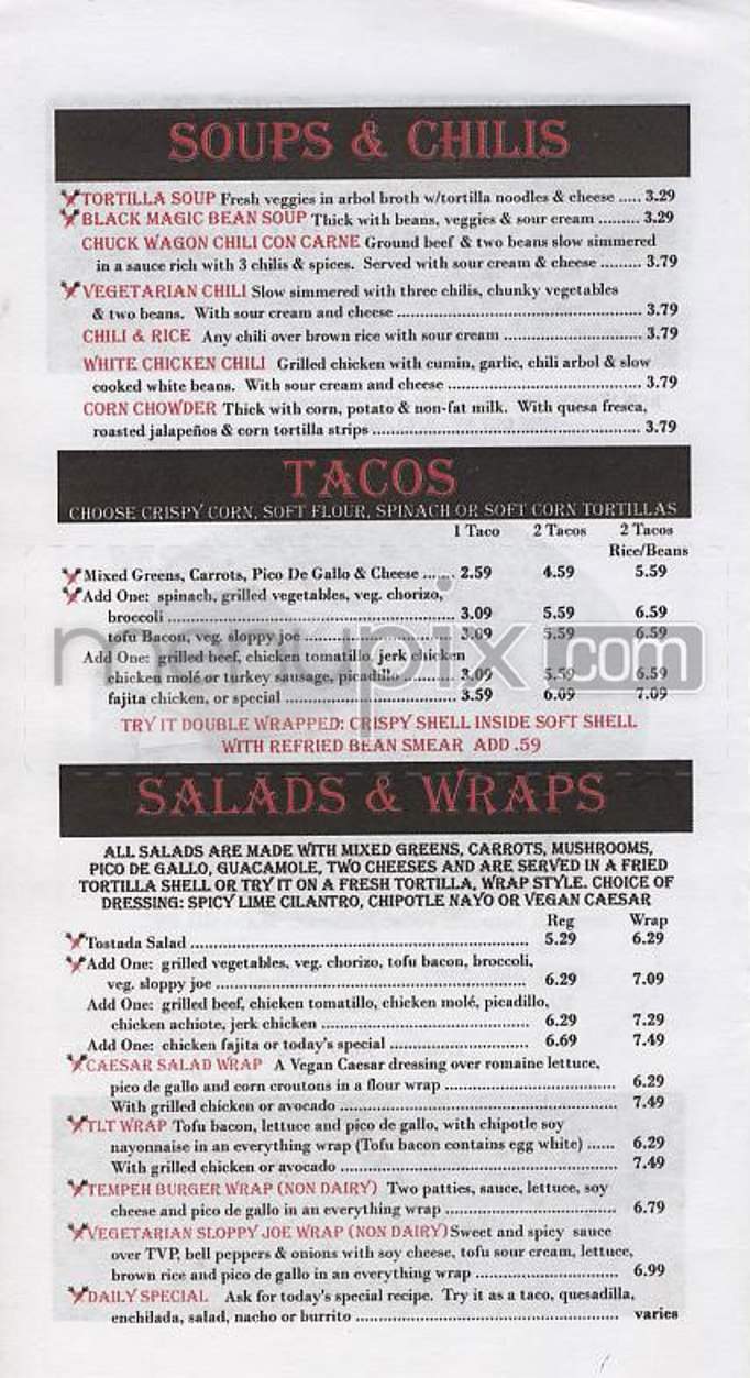 Burritoville - New York, NY menu_pic