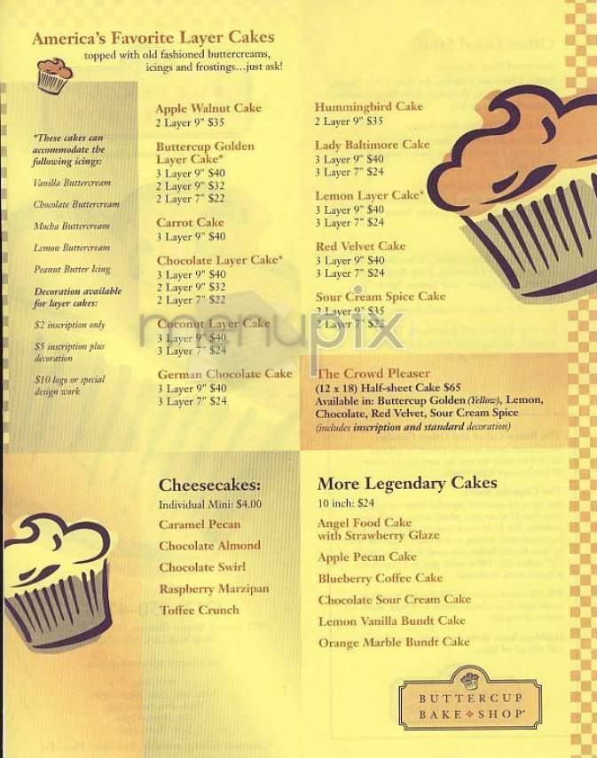 Buttercup Bake Shop - New York, NY menu_pic