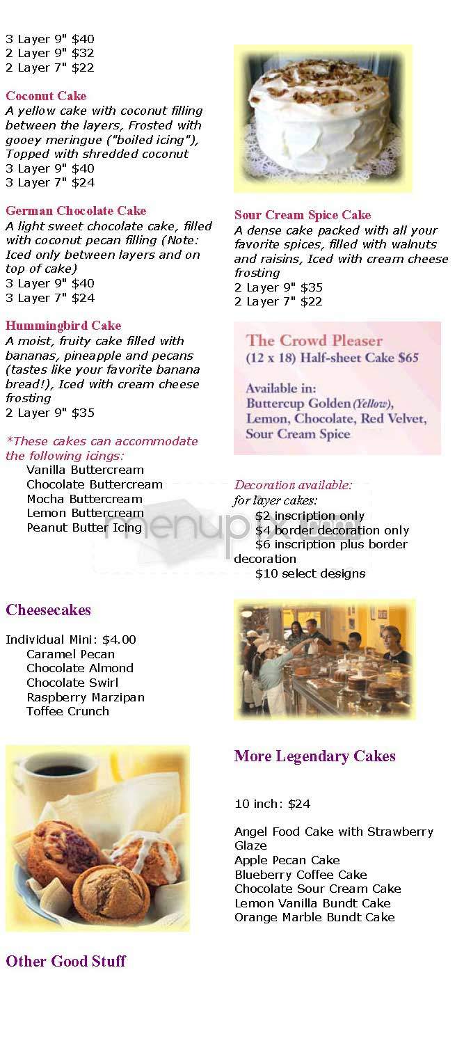Buttercup Bake Shop - New York, NY menu_pic