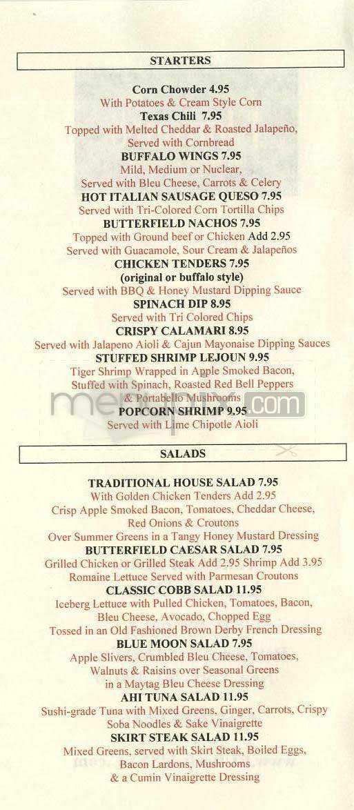 Butterfield 8 - New York, NY menu_pic