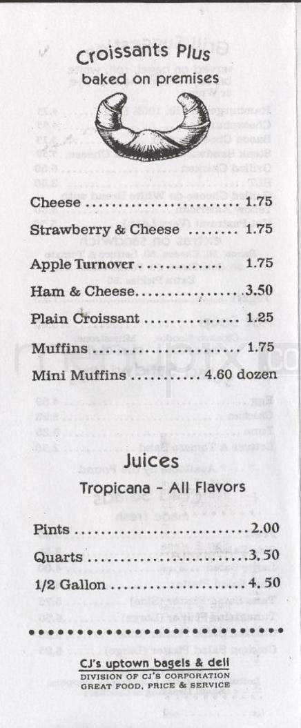 CJ's Uptown Bagel & Deli - Hoboken, NJ menu_pic