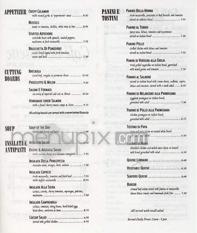 Cafe Centosette - New York, NY menu_pic