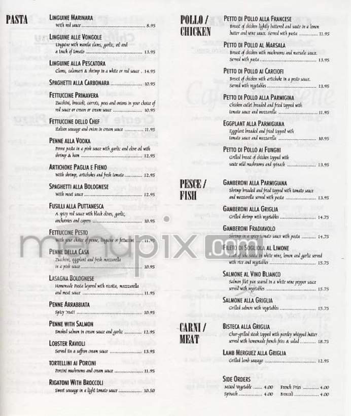 Cafe Centosette - New York, NY menu_pic
