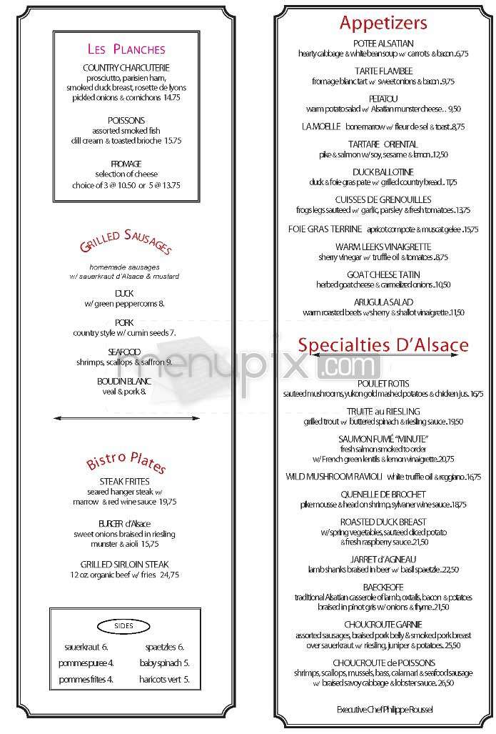Cafe d'Alsace - New York, NY menu_pic