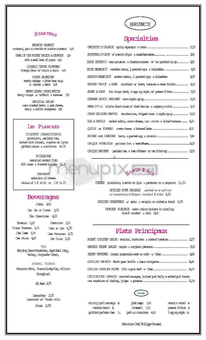 Cafe d'Alsace - New York, NY menu_pic