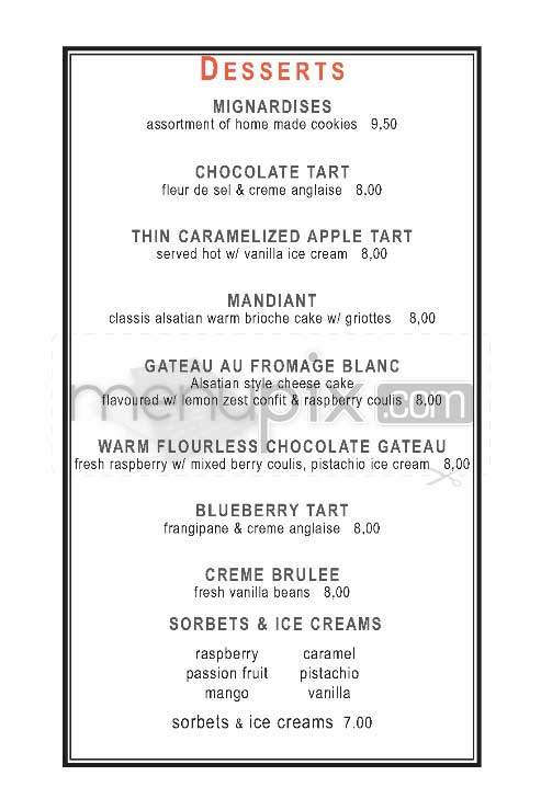 Cafe d'Alsace - New York, NY menu_pic