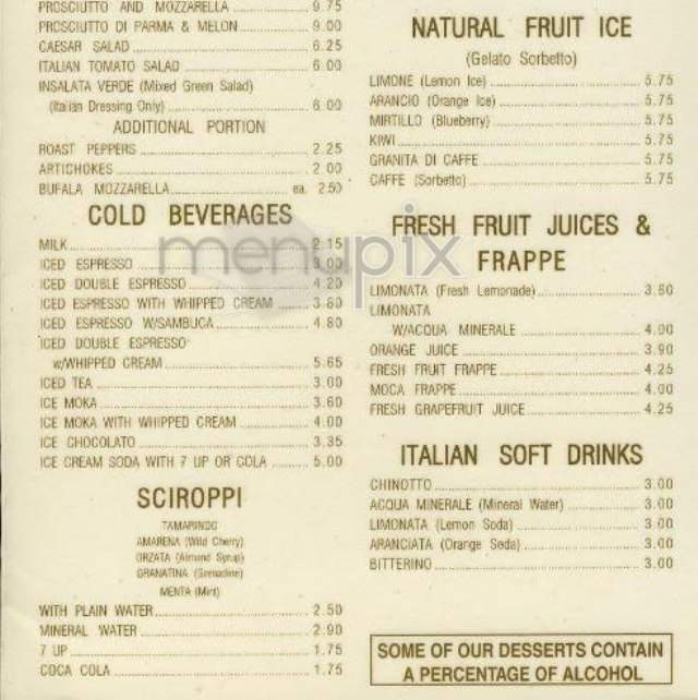 Caffe Dante - New York, NY menu_pic