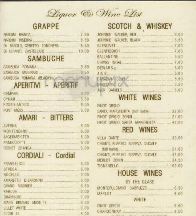 Caffe Dante - New York, NY menu_pic