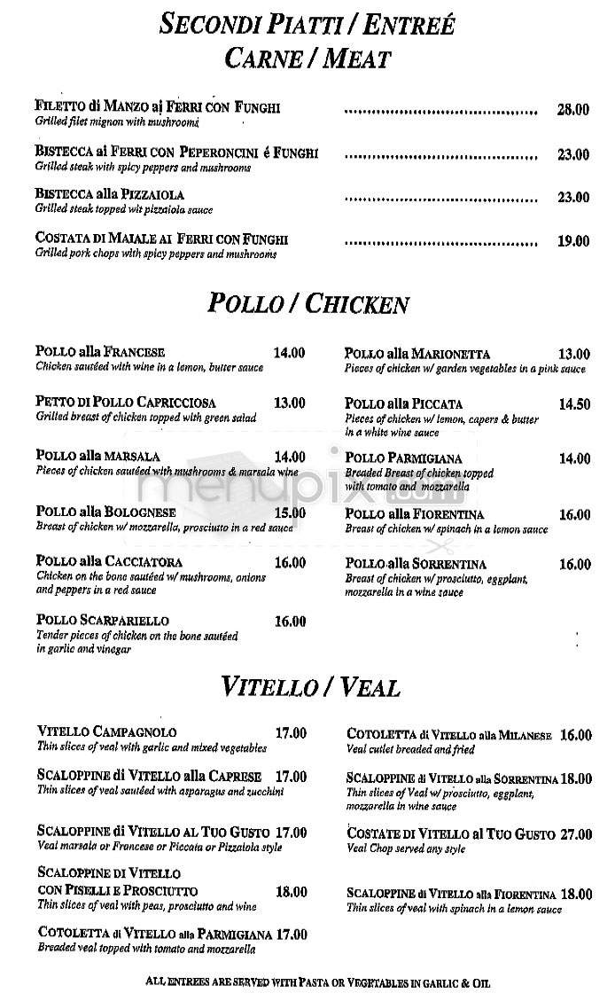 Cafe Napoli - New York, NY menu_pic