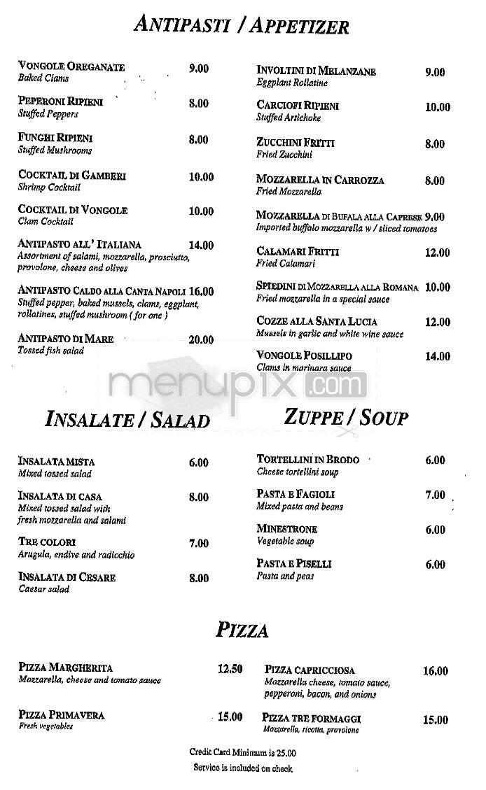 Cafe Napoli - New York, NY menu_pic